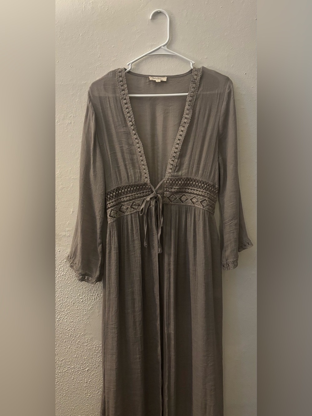 Rebellion Taupe Textured Cardigan - Picture 2 of 8